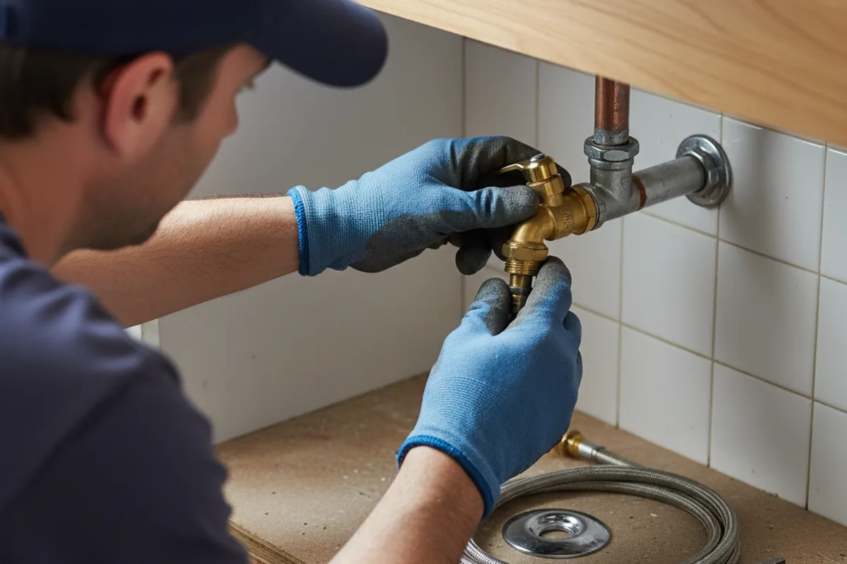 Shutoff valve and fitting work during Burst Pipe Repair in Godfrey